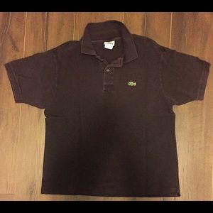 Lacoste Brown Pique Polo (Medium, Size 5)